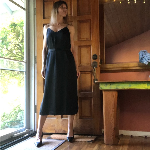 ASOS Dresses & Skirts - ASOS Black Midi Dress With Belt Sz 38 EU/ 6